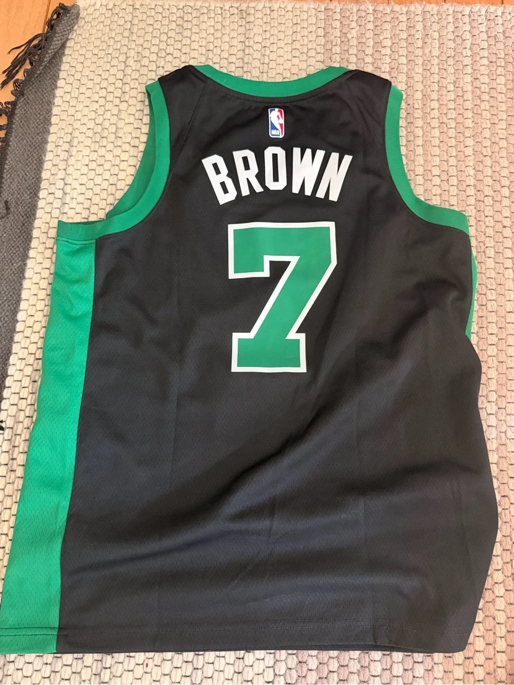 Nike Black and Green Celtics #7 Jaylen Brown Jersey